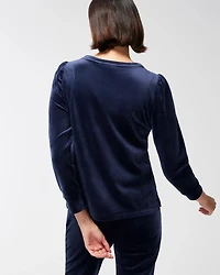 Zenergy Velour Shirred Sleeve Top