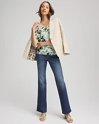 Printed Dolman V-Neck Pullover Sweater