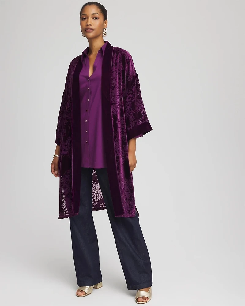 Floral Burnout Kimono