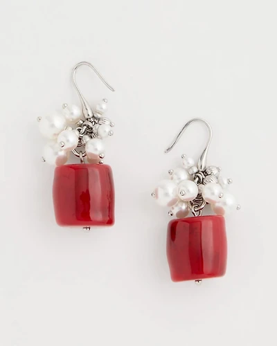 Red Resin Pearlescent Earrings