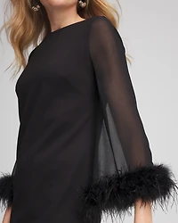 Feather Cuff Sleeve Dress