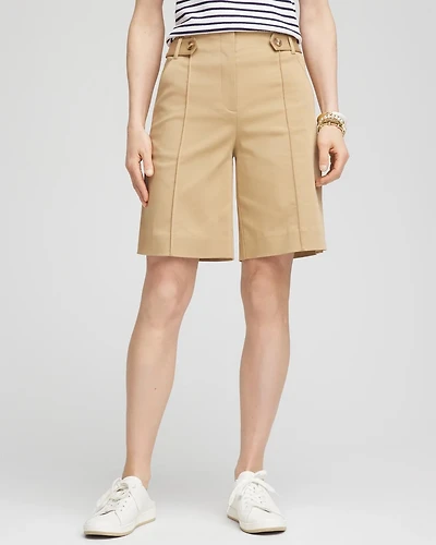 Sateen Tab-Front A-line Shorts
