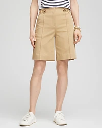 Sateen Tab-Front A-line Shorts