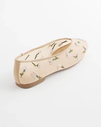 Orchid Embroidered Ballet Flats