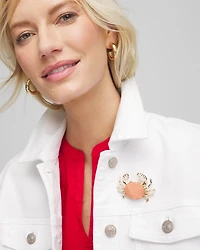 Genuine Seashell Crab Brooch