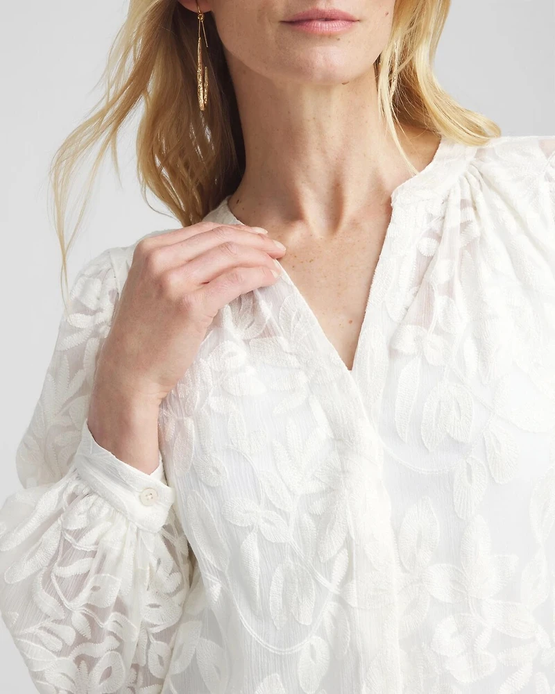 Chiffon Embroidered Shirt