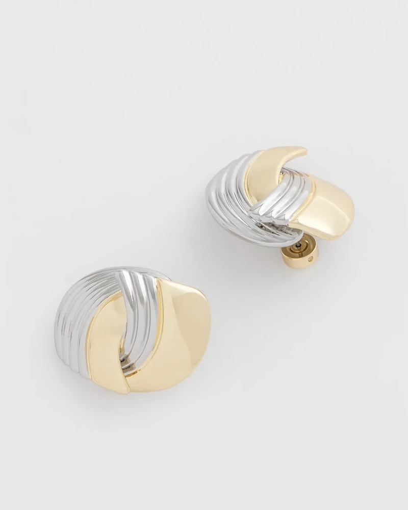 Mixed Metal Stud Earrings