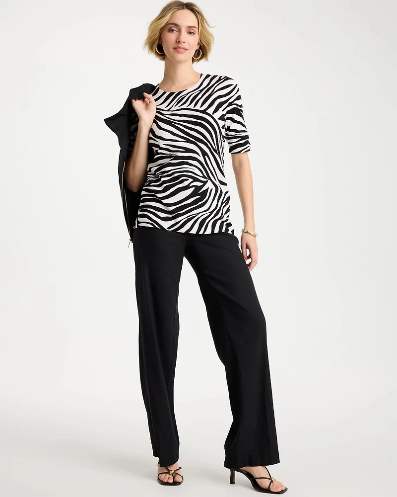 Ella Zebra Crewneck Pullover Sweater