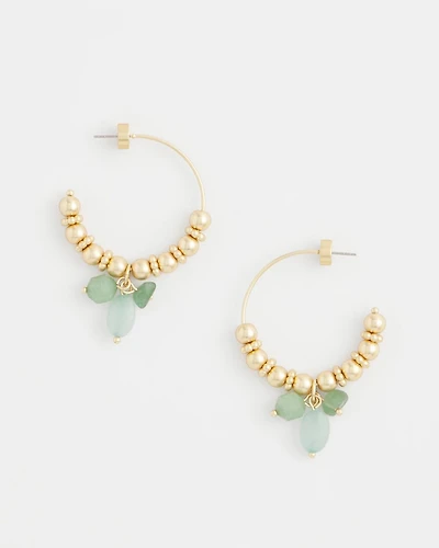 No Droop® Gem Beaded Hoop Earrings