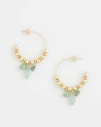 No Droop® Gem Beaded Hoop Earrings