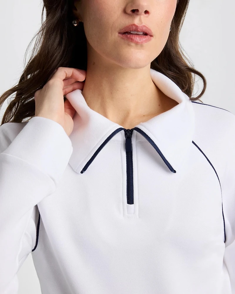 Zenergy® Soft Pique Half-Zip Pullover Top