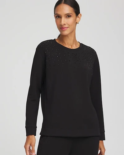 Zenergy® Scuba Rhinestone Pullover Top