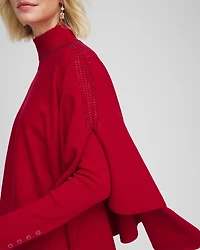 Rhinestone Embellished Poncho