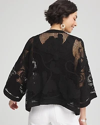 Cutwork Crochet-Lace Short Kimono