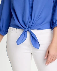 Oversized Tie-Front Top