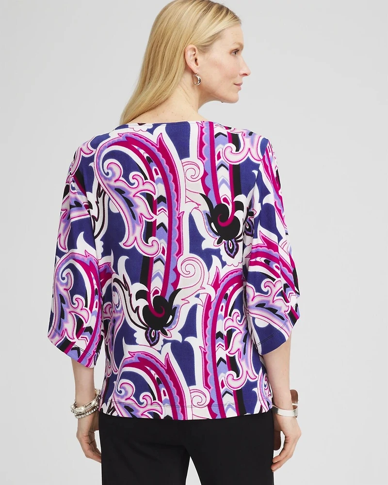 Travelers™ Paisley Kimono-Sleeved Top