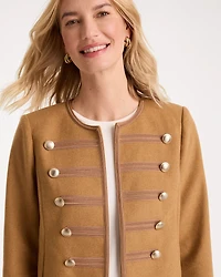 Melton-Blend Wool Band Jacket