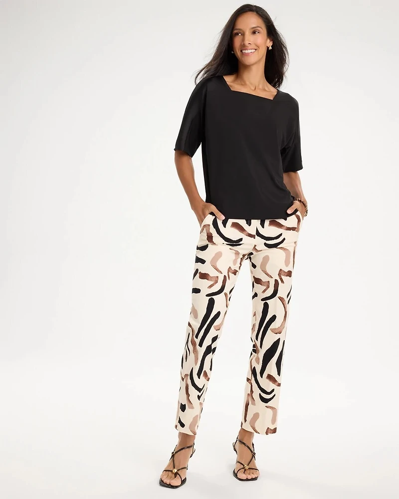 Jersey Satin Trim Elbow Tee