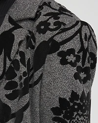 Flocked Floral Knit Blazer