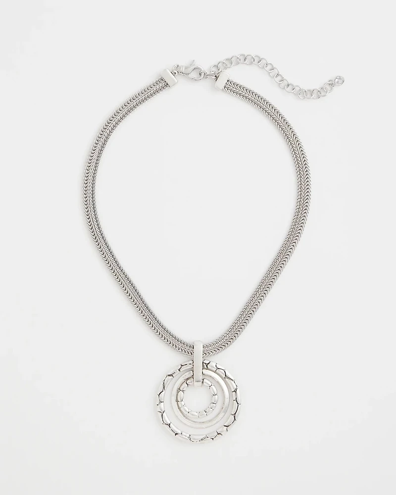 Silver Short Pendant Necklace