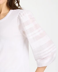 Pintuck Puff Sleeve Tee