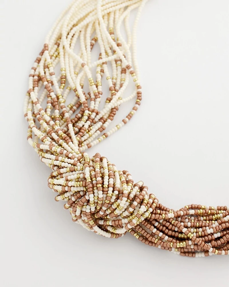 Layered Beaded Knot Necklace