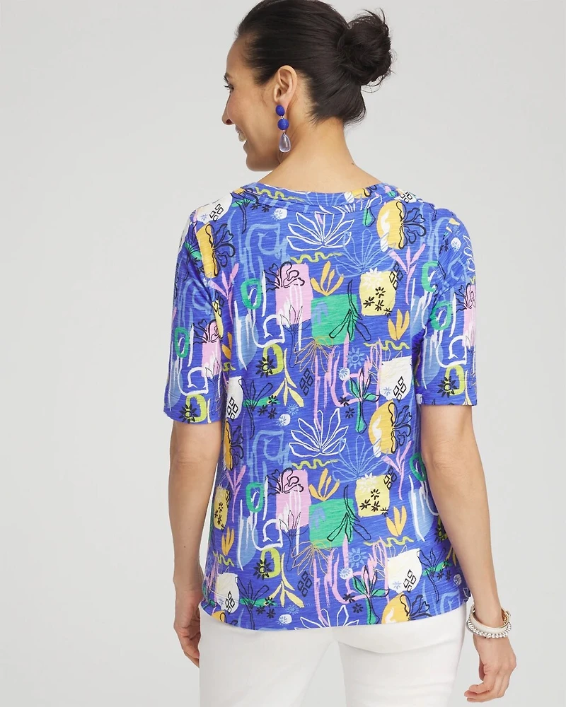 Abstract Scoop Neck Tee