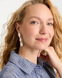 Silvertone Linear Drop Earrings