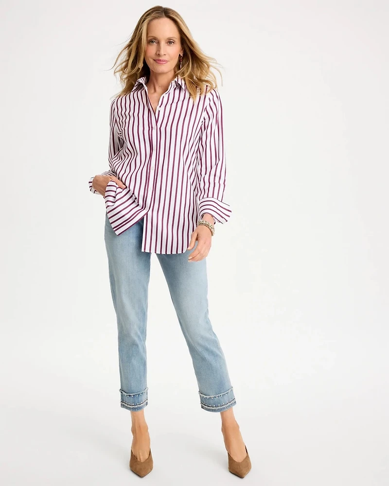 Striped No Iron™ Stretch Shirt