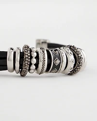 Black & Silvertone Charm Bracelet