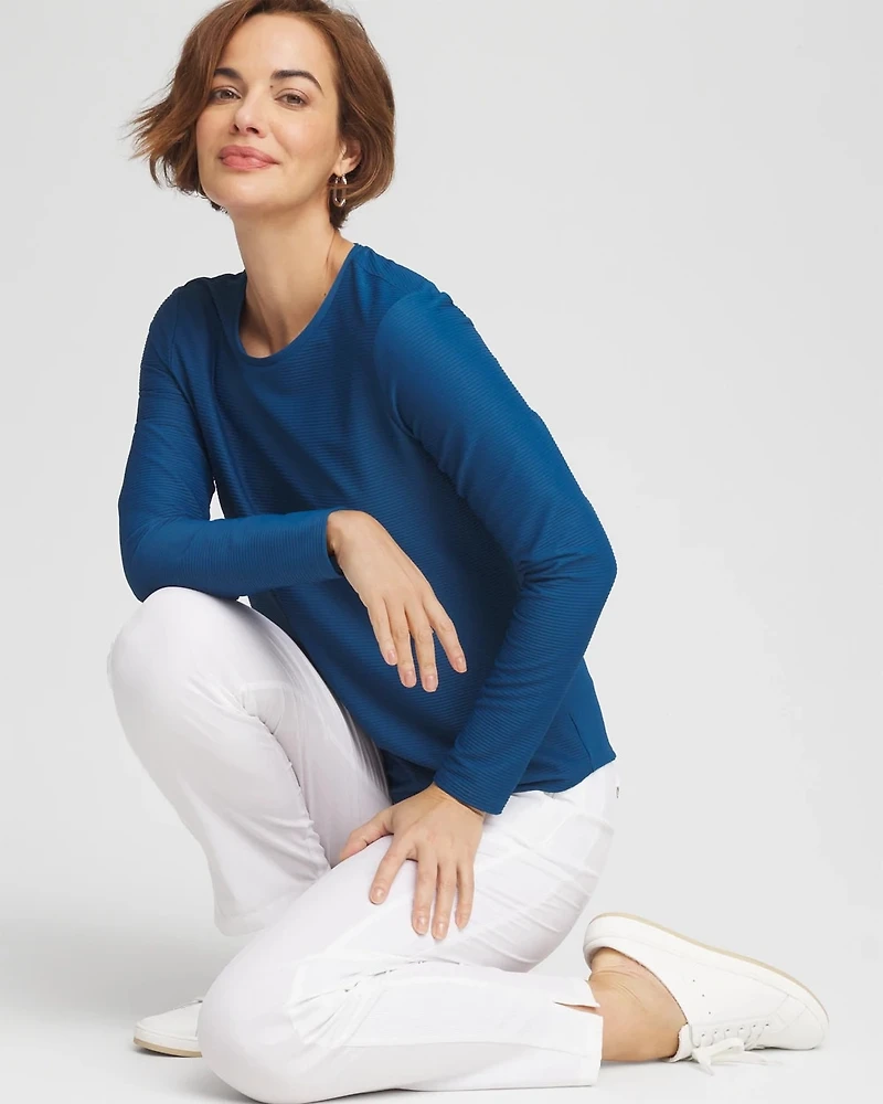 Zenergy® UPF Crew Neck Mesh-Inset Pullover