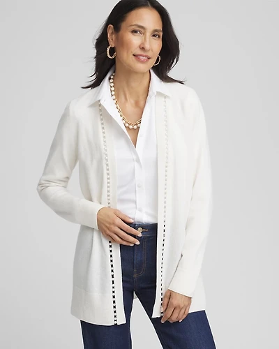 Cashmere Pearl Trim Cardigan