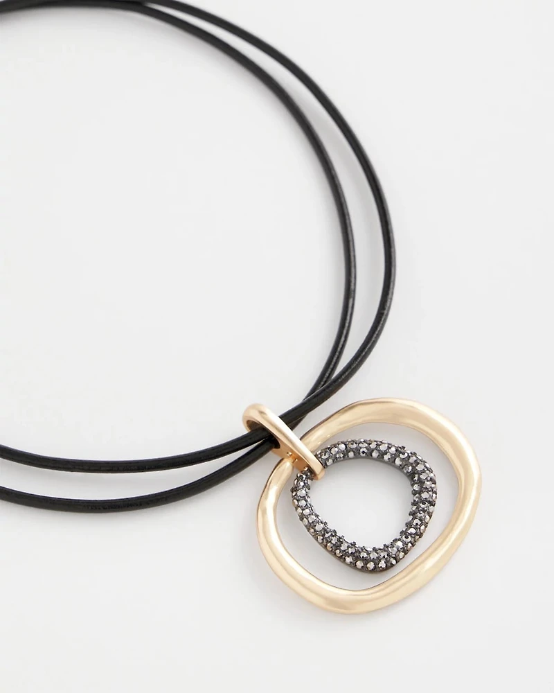 Pave Corded Pendant Necklace