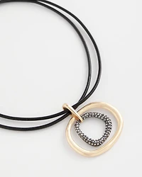 Pave Corded Pendant Necklace