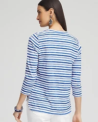 Striped Slub Scoop Neck Tee