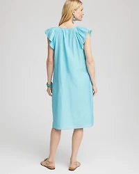 Cotton-Silk Voile Popover Dress