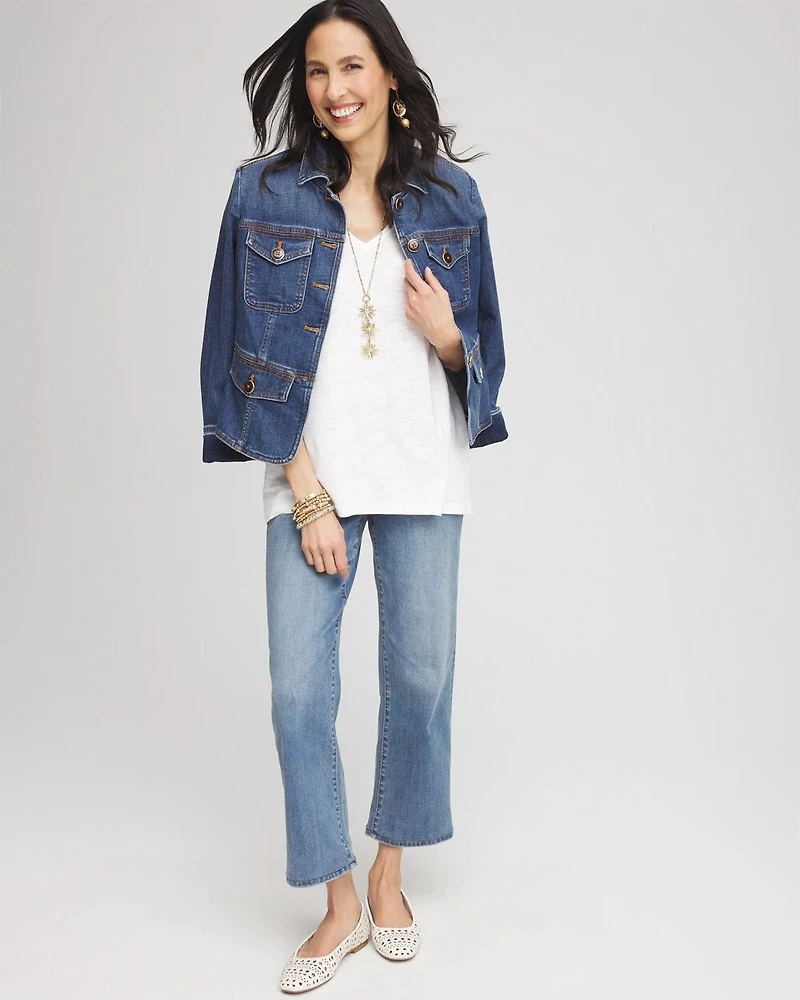 Cotton Slub V-Neck Tee