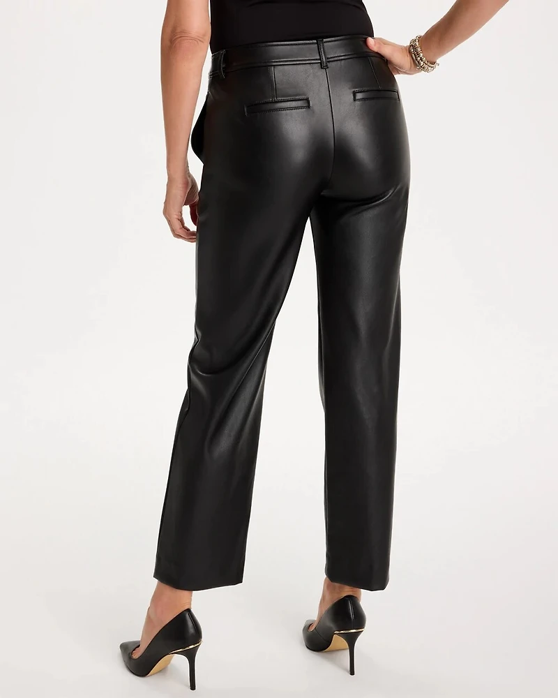Emme Faux Leather Straight Ankle Pants