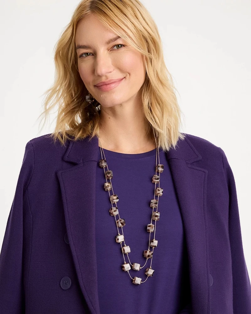 Cubed Tortoise Double-Strand Necklace