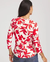 Pima Floral 3/4 Sleeve Tee