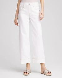 No Stain Pull-On Wide Leg Cropped Jeans