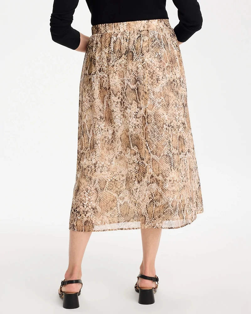Georgette Pull-On Midi Skirt