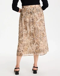 Georgette Pull-On Midi Skirt