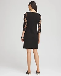 Mesh Floral Ponte Sheath Dress