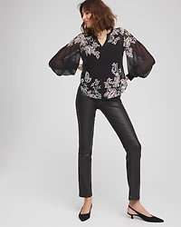 Floral Pintuck Sleeve Blouse