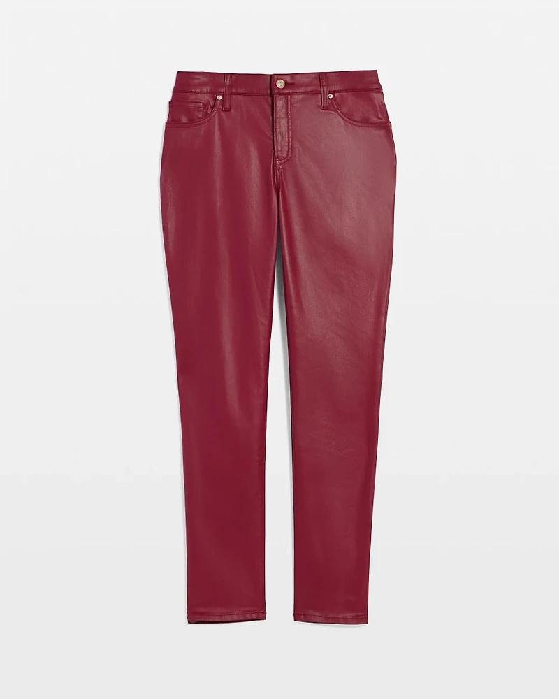 Petite Coated Denim Girlfriend Ankle Jeans