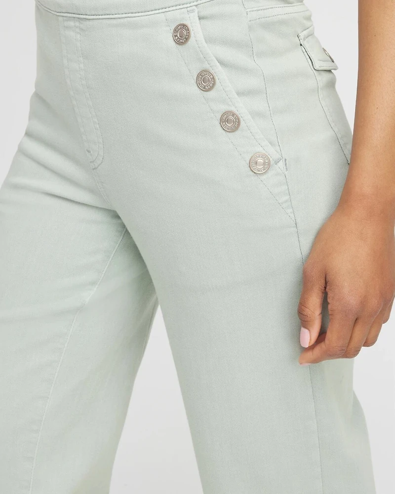 Pull-On Wide Leg Ankle Jeans