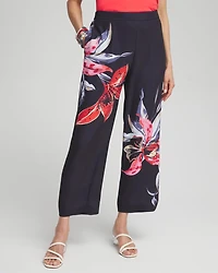Floral Print Soft Cropped Pants