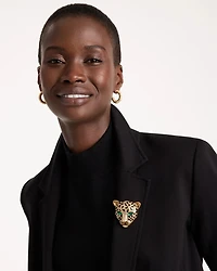 Green Eyed Leopard Brooch