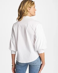 Poplin Billow Sleeve Blouse